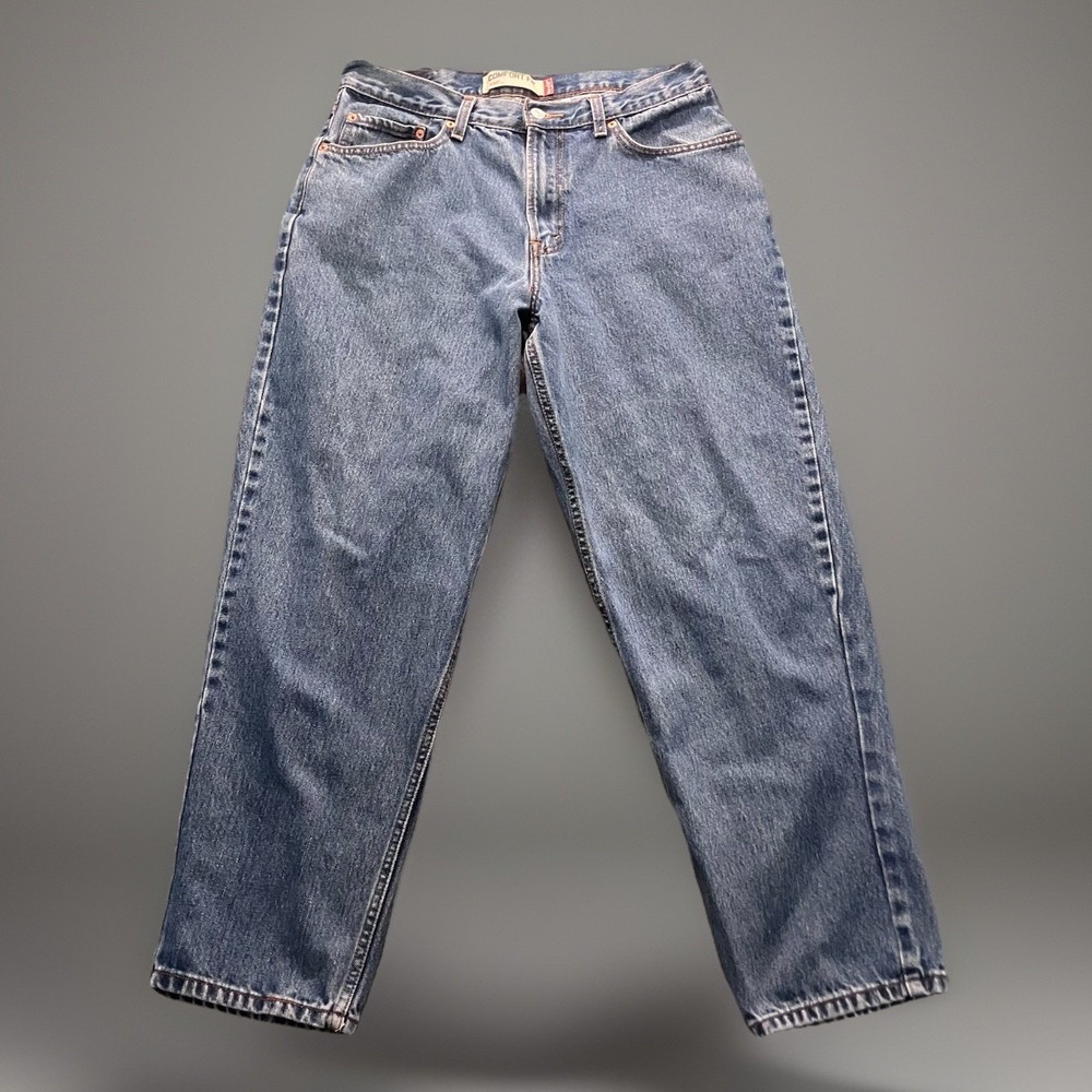 Levis Vintage Mens 560 Blue Denim Jeans Tapered Leg Loose Fit 33x28